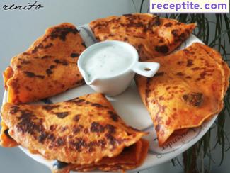 Pancakes with red peppers and olives Pancakes with red peppers and olives