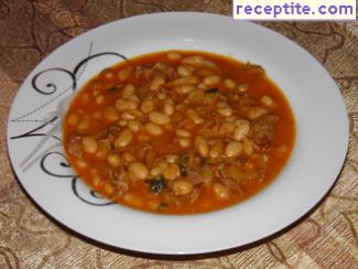 Mutton or shileshko beans in a pressure cooker Mutton or shileshko beans in a pressure cooker