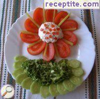 Salad with cottage cheese and vegetables