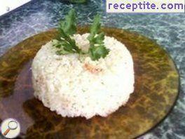 Rice with crab sticks