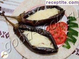 Vegetable breakfast eggplant boat