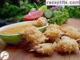 Coconut shrimp with spicy sauce