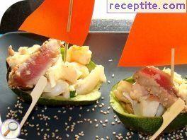Lodchitsi avocado seafood Lodchitsi avocado seafood