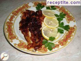 Roasted fish with mustard grill pan
