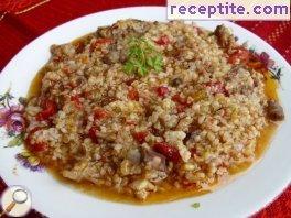 Beef tail with tomato and bulgur