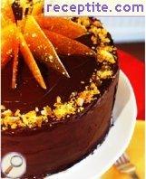Chocolate layered cake with salted caramel