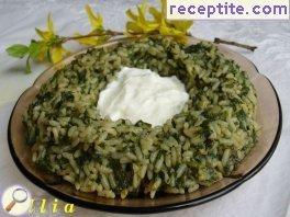 Nettle with rice and spices spring