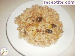 Rice with leeks and prunes Niki