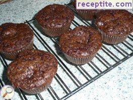 Chocolate muffins with dark chocolate