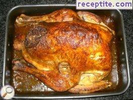 Christmas turkey with chestnuts and mince