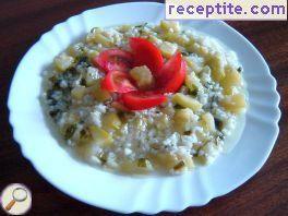 Zucchini with rice and onion