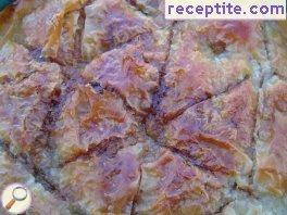 Homemade baklava with stuffing and meal Homemade baklava with stuffing and meal