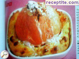 Roasted apple in bed cottage cheese