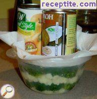 Tower of broccoli and cauliflower Tower of broccoli and cauliflower