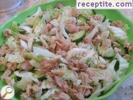 Chinese cabbage salad and tuna