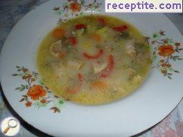 Chicken soup with onion