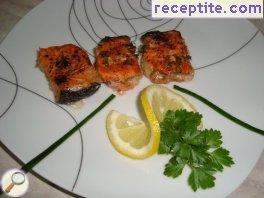 Roasted salmon with wine