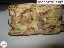 Moussaka zucchini layered with minced meat