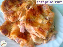 Lasagna with Bechamel and ham