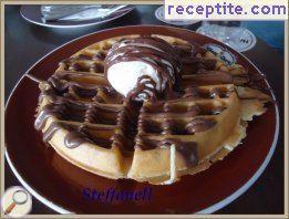 Waffles with chocolate spread