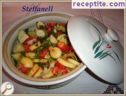 Striped stew of vegetables