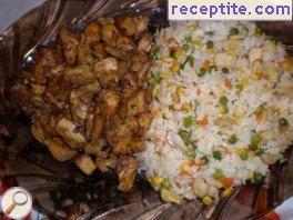 Rice with vegetables and meat Chinese