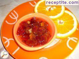 Jam cherries and orange peels