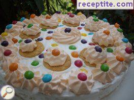 Cream layered cake with condensed milk