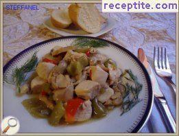 Chicken breast with mushrooms and peppers