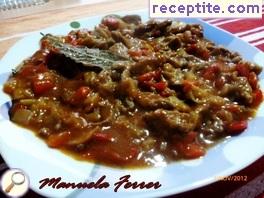 Stewed beef liver with red wine