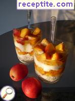 Dessert with yogurt and peaches