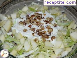 French salad with apples and cabbage