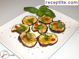 Aromatic village style appetizer of eggplant