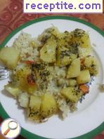 Rice with potatoes in the oven