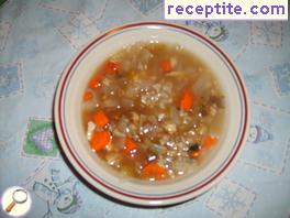 Diet soup of trout and rice