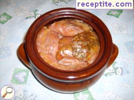 Dolmas sauerkraut with beans and rice