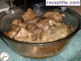 Livers with onion microwave