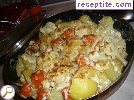 Roasted vegetables with cream