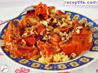 Roasted squash with sauce