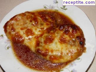 Karbonada with soy sauce and cheese