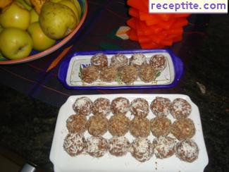 Candies with coconut and chocolate spread