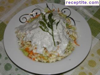 Salad of carrots and Chinese cabbage with dressing