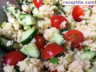 Salad of couscous with tomatoes and cucumber