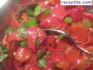 Roasted peppers with vinegar and sunflower oil