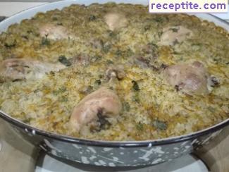 Chicken with rice in the oven