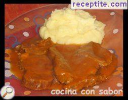 Veal tongue in a pressure cooker