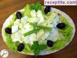 Salad of fresh cucumbers with yogurt