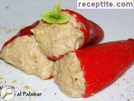 Roasted peppers stuffed with eggplant puree