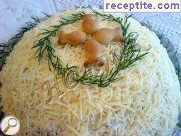 Salad with fish with corn, eggs and potatoes Salad with fish with corn, eggs and potatoes