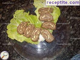 Roll of beans with walnuts Roll of beans with walnuts